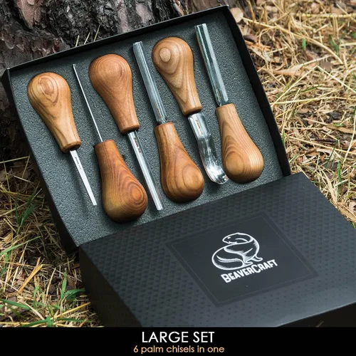 Vista 6 de BeaverCraft S14x Kit de herramientas de tallado de cuchara SC05 Kit de tallado de madera Juego de cuchillo de talla de madera