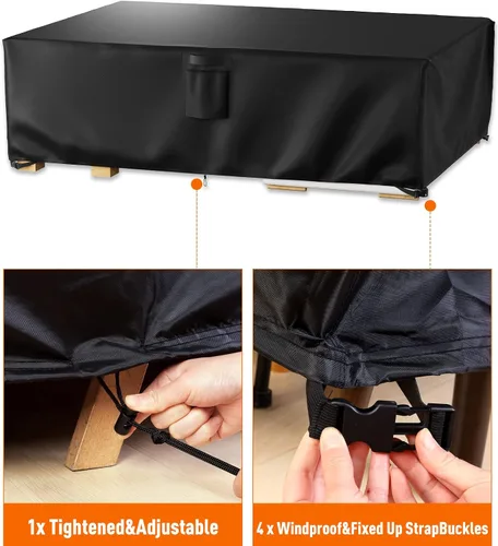 Vista 4 de Ruimoy Fundas para muebles de patio, funda impermeable para muebles de exterior, uso general, fundas para mesa exterior y silla, resistentes 600D