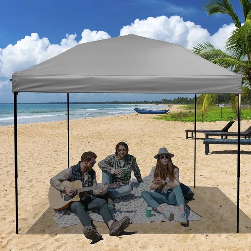 Vista 7 de Cubierta Superior de Repuesto para Toldo 8x8, Cubierta de Repuesto para Carpa Emergente 8x8 (Solo Cubierta Superior) Gris