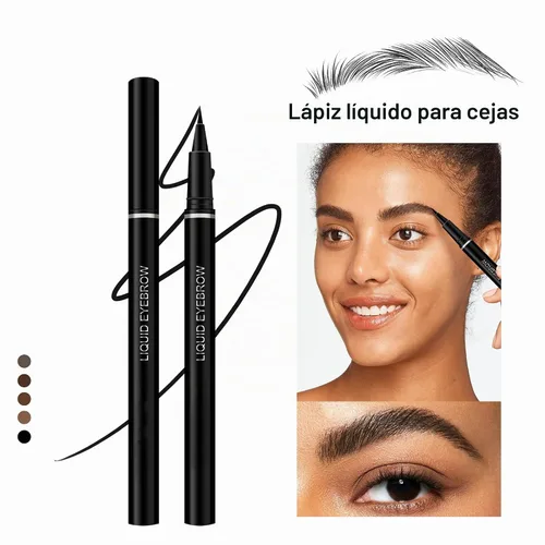 Vista 2 de Lápiz de cejas de agua silvestre extrafino, impermeable y a prueba de manchas, aplicador de punta de fieltro, delineador líquido de alta A #01