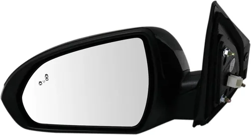 Vista 200 de TRQ Espejo plegable con calefacción eléctrica del lado del conductor con indicador de punto ciego pintura a juego negro liso compatible con Kia