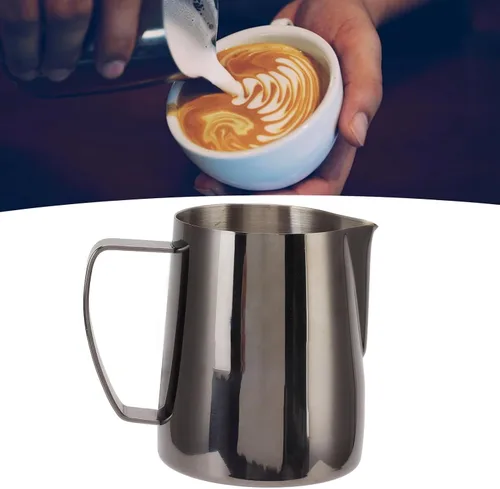 Vista 6 de CHICIRIS Jarra espumadora de leche de 20 onzas, taza espumadora de leche de 20 onzas, con boca puntiaguda, accesorios de espresso, jarra de leche