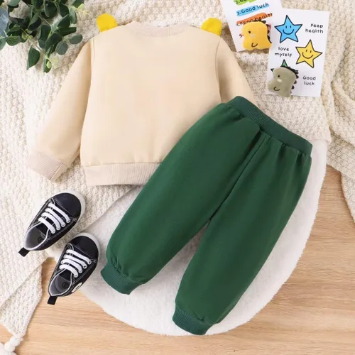 Vista 18 de Ropa para bebé niño pequeño, conjuntos de otoño e invierno, sudadera de manga larga con oso y pantalones, conjunto de 6 meses a 2 años