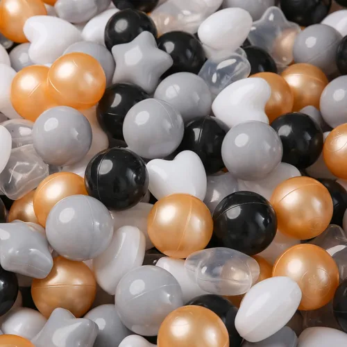 Vista 27 de Bolas de hoyo de TRENDPLAY en forma de estrella y corazón para niños pequeños - 50, 100, 200, 500 piezas de bolas de plástico para diversión y juego