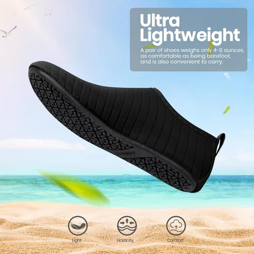 Vista 6 de SEEKWAY Zapatos de Agua para Hombre y Mujer Adultos, Medias Acuáticas de Secado Rápido, Antideslizantes, Descalzas para Playa, Natación, Río