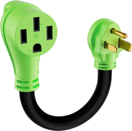 Vista 11 de Cable adaptador de generador RV de 30 amperios a 50 amperios, enchufe macho de bloqueo giratorio NEMA L5-30P a receptáculo hembra NEMA 14-50R