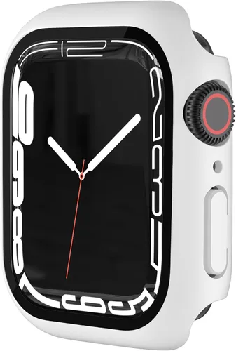Vista 14 de Estuche duro mate para Apple Watch Series 7 8 9 41mm, protector de pantalla de vidrio templado, estuche con cobertura completa, amortiguador a