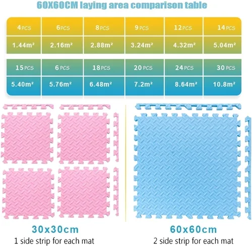 Vista 8 de Tapete de ejercicio de rompecabezas de EVA extra grande, reversible, plegable, de espuma, tapete de juego suave