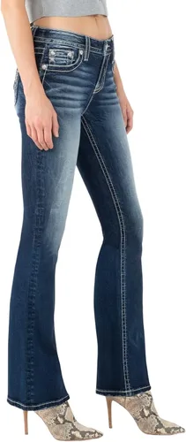 Vista 3 de Miss Me Jeans de talle medio con alas iluminadoras para mujer