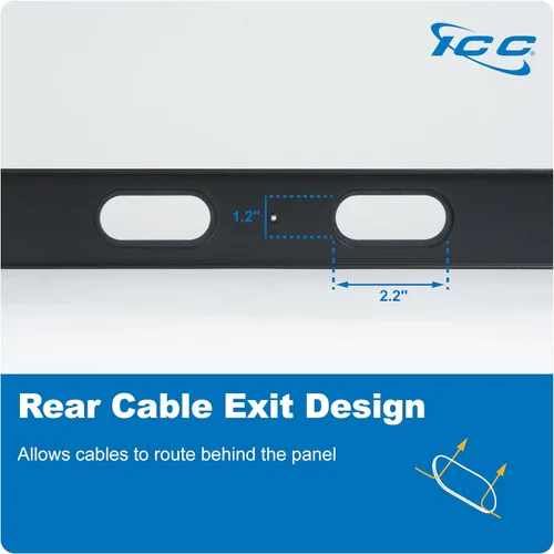 Vista 9 de ICC Panel de gestión de cables de conducto de dedo de 1U con cubierta, plástico con marco trasero de metal, 3 pulgadas de profundidad, gestión