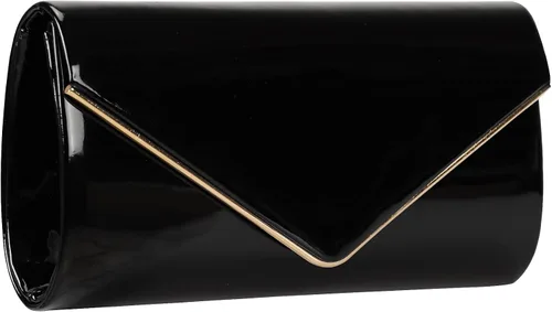 Vista 4 de Dexmay - Bolso de mano de piel de patente brillante para mujer, bolso de noche plegable