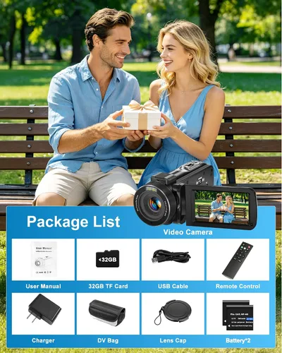 Vista 8 de Cámara de video 4K Videocámara 96MP UHD Vlogging Cámara para YouTube 18X Zoom digital 3.0 IPS Pantalla táctil de rotación de 270° Grabadora de video