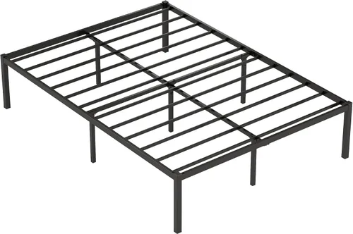 Vista 7 de Weehom Marco de cama de tamaño matrimonial de 16 pulgadas, plataforma de metal, no necesita somier, base de colchón, soporte de listones de acero