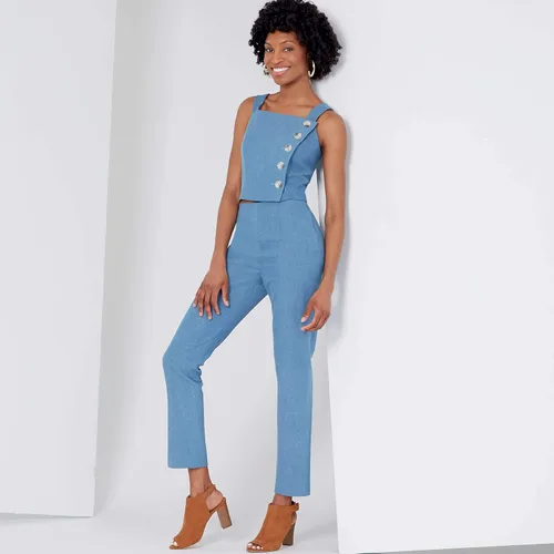 Vista 4 de New Look Sewing Pattern N6627 Camiseta, falda y pantalones de señorita, blanco