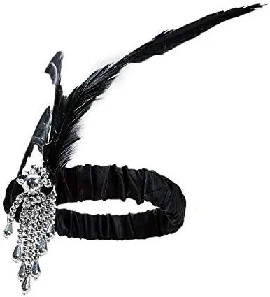 Vista 2 de ZeroShop Juego de accesorios de gran Gatsby de los años 20 para mujer, diadema con solapa para disfraz