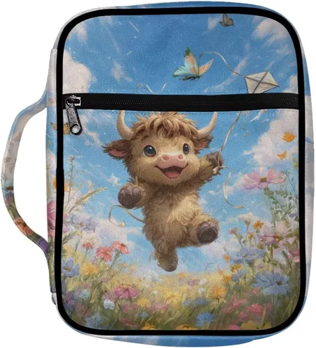 Vista 26 de Funda para la Biblia de Béisbol con Impresión de Agua y Fuego para Niños, Fundas Ligeras para la Biblia, Bolso de Mano para Estudio de la Biblia