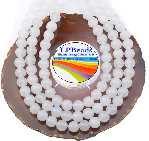 Vista 38 de LPBeads 100 Cuentas de 8mm Cuentas Redondas Naturales de Chakra, Cuentas Sueltas de Piedra Preciosa Redondas para Hacer Joyas con Cordón Elástico
