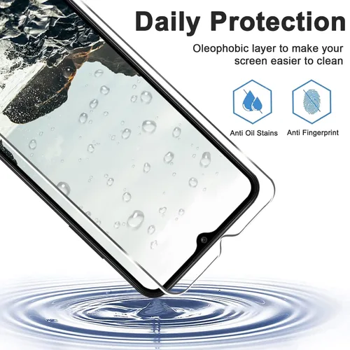 Vista 4 de Paquete de 3 + 3 protectores de pantalla para Galaxy A03s + protector de lente de cámara, dureza 9H, resistente a los arañazos, fácil instalación