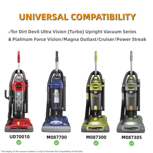 Vista 9 de JEDELEOS Correas de vacío para Dirt Devil Style 12 compatibles con aspiradora vertical Dirt Devil (Royal) Ultra Vision Turbo, piezas de repuesto