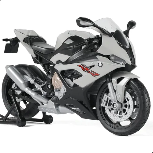 Vista 8 de 1:12 Modelo de motocicleta de juguete compatible con BMW S1000RR MD004-blanco