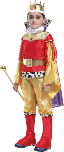Vista 4 de Disfraz de Halloween para niños y niñas, disfraz medieval de guerrero del príncipe rey