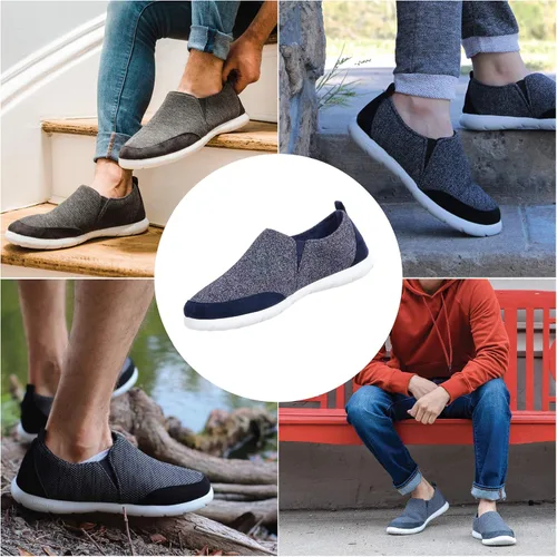 Vista 5 de isotoner Zenz - Zapatos casuales para hombre ligeros y deportivos de punto sin cordones