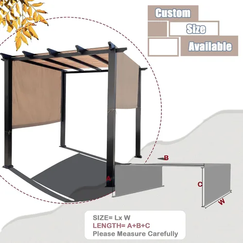 Vista 8 de Alion Home Toldo universal impermeable para pérgola – Toldo de repuesto para pérgola – Cubierta de sombra ajustable para exteriores con varillas