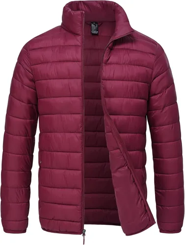 Vista 7 de Rapoo Chaquetas acolchadas para hombre, chaquetas de invierno ligeras, resistentes al agua, resistentes al viento, aisladas