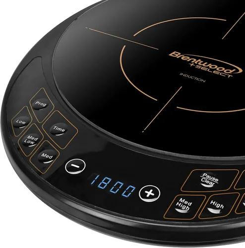 Vista 2 de Brentwood Select TS-391 Placa de inducción eléctrica única, negra, pequeña