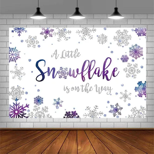 Vista 3 de AIBIIN Telón de fondo de nieve de 7 x 5 pies para baby shower, decoración de fiesta de baby shower, decoración de fiesta de baby shower, país