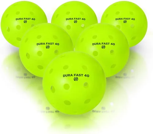Vista 2 de Dura Fast 40 Pickleballs Pelotas de pickleball para exteriores neón o amarillas aprobadas por USAPA y sancionadas para jugar en torneos