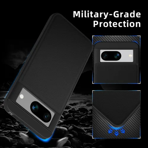Vista 4 de X-level Diseño para Google Pixel 8 Caso,Premium PU Cuero Suave TPU Bumper A Prueba De Golpes Cubierta Protectora Del Teléfono Delgada Funda Para