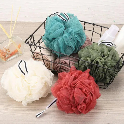 Vista 7 de Paquete de 4 esponjas de baño, esponja de malla para baño y ducha, esponja para el cuerpo, 1.76 oz/pieza
