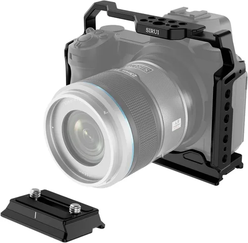 Vista 10 de SIRUI Jaula para cámara Sony ZV-E1 con agarre de silicona y abrazadera para cable para HDMI, placa de liberación rápida integrada para tipo Arca