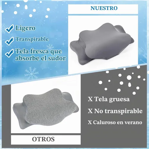 Vista 3 de Hahafelt Funda de almohada cervical refrescante con cierre de sobre (solo funda de almohada) Funda de almohada ergonómica para el cuello, funda