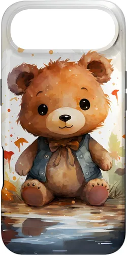 Vista 16 de Funda de oso de peluche con chaleco para iPhone 17