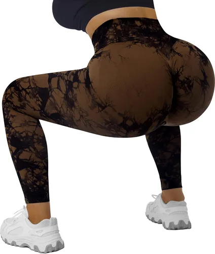 Vista 4 de RXRXCOCO Leggings cruzados sin costuras para mujer, cintura alta, levantamiento de glúteos, pantalones de yoga para entrenamiento