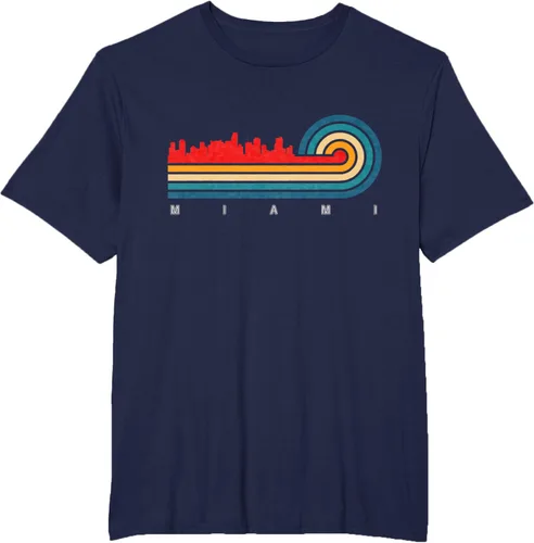 Vista 51 de Camiseta Retro City of Miami Florida, Negro