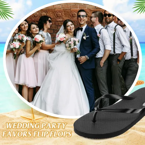 Vista 6 de Unittype 72 pares de chanclas a granel para invitados de boda, fiesta, paquete de sandalias casuales con tarjetas de varios tamaños, letrero