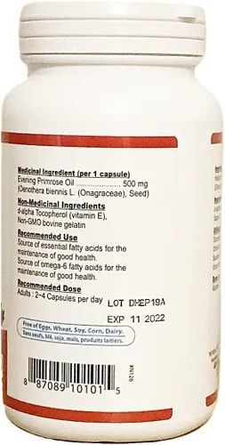 Vista 3 de Nutridom Aceite de Onagra Omega-6 y GLA 500mg 200Softgels