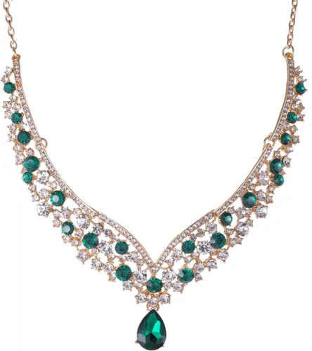 Vista 8 de Kamirola Tiaras y coronas para mujer, collar de aretes de tiaras, juego de joyas de cristal para novia, fiesta de disfraces, Halloween, graduación
