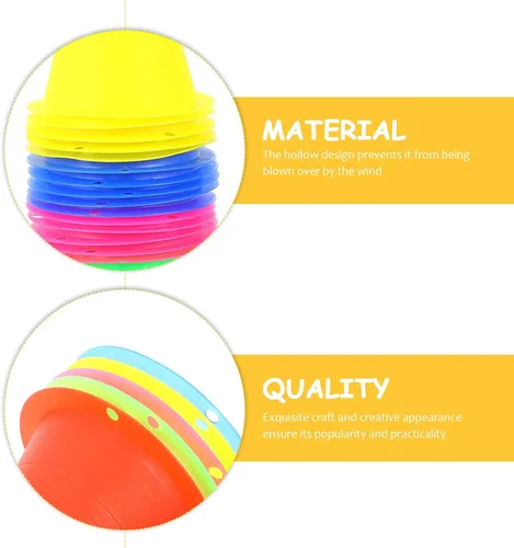 Vista 4 de Mini Conos de Agilidad Rodillo - Cono de patinaje: Slalom Conos 25pcs Roller Marker Cups Conos de tráfico de plástico Conos de disco Marcadores