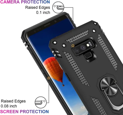 Vista 3 de IKAZZ Funda protectora para Galaxy Note 9, de grado militar, a prueba de golpes, resistente, pasa la prueba de caída de 16 pies con soporte Bonito