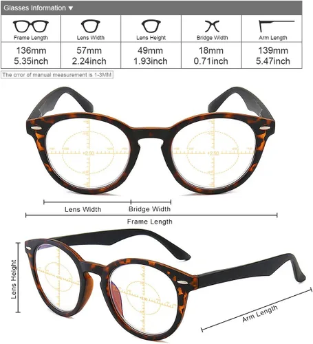 Vista 9 de Lentes de lectura multifocales progresivas para hombres y mujeres, con bloqueo de luz azul, multienfoque, lectores de computadora, ultraligeros, sin