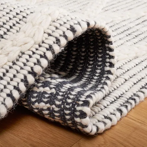 Vista 7 de SAFAVIEH Natura Collection - Alfombra de pasillo de 8 pies, color negro y marfil, diseño moderno, ideal para zonas de alto tráfico en pasillo, baño