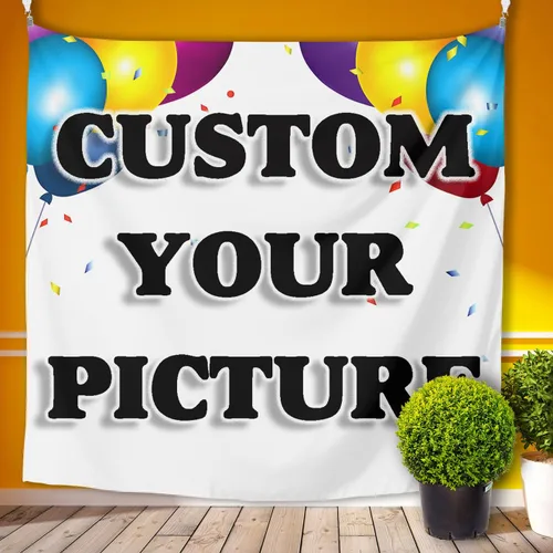 Vista 6 de Tapiz personalizado con foto, regalos personalizados de Navidad, cumpleaños, tapiz personalizado para colgar en la pared, telón de fondo