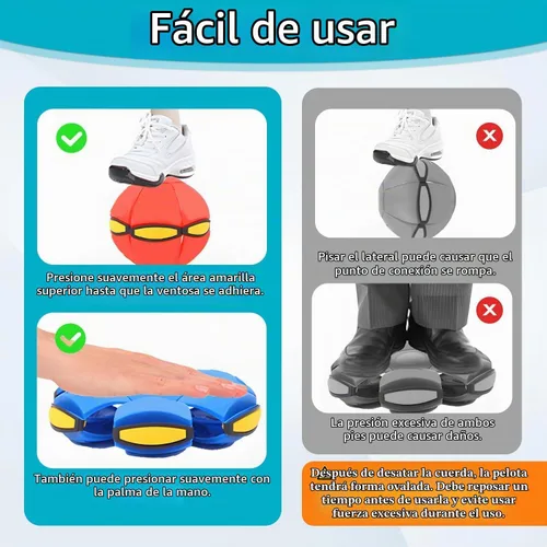 Vista 4 de Bola mágica, platillo volador mágico, interactivo entre padres e hijos, conmutación de modo dual, con 6 luces Azul