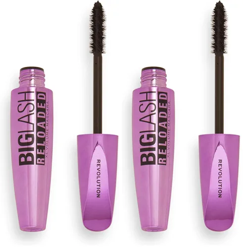 Vista 4 de Makeup Revolution Big Lash Volume Mascara, una máscara que añade volumen, libre de crueldad, negro Alargamiento y volumen con una sensación