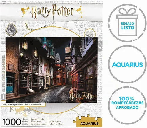 Vista 7 de AQUARIUS Rompecabezas de Harry Potter Callejón Diagon (Rompecabezas de 1000 piezas) - Mercancía y coleccionables oficiales de Harry Potter - Sin