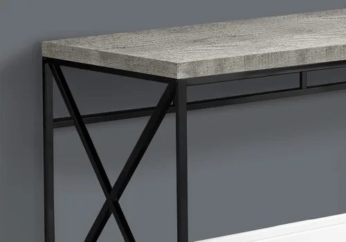 Vista 4 de Monarch Specialties, Madera Metal, gris Aspecto de madera recuperada gris/metal negro